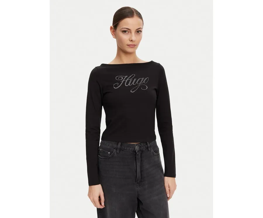 obrazek 1 HUGO Bluzka 50537227 Czarny Slim Fit