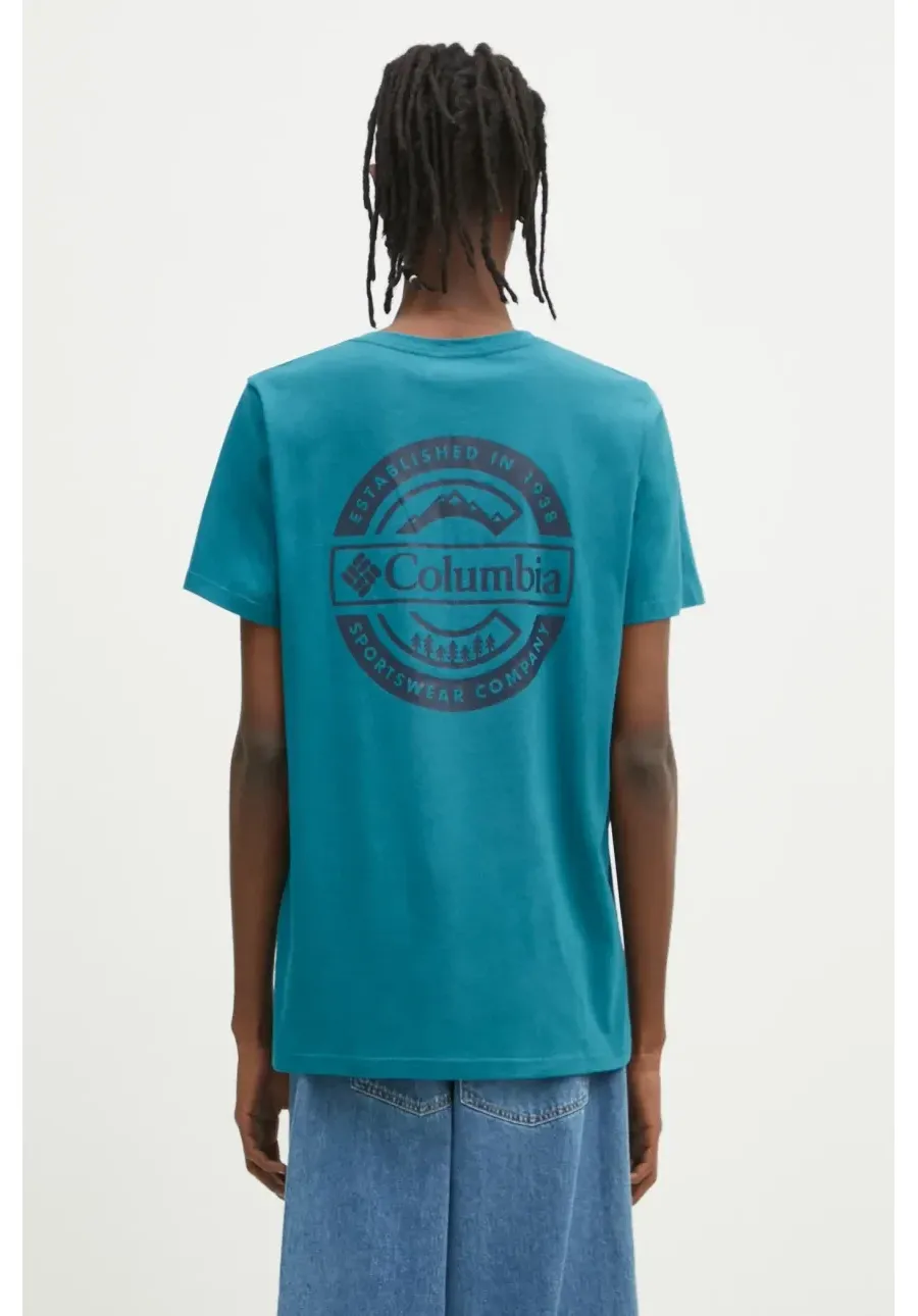 obrazek 1 Columbia t-shirt bawełniany Rapid Ridge kolor turkusowy z nadrukiem 1934824