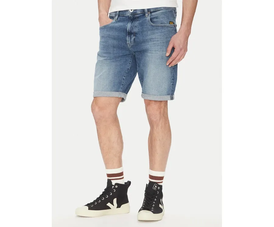 obrazek 1 G-Star Raw Szorty jeansowe 3301 D10481 D634 H096 Niebieski Slim Fit