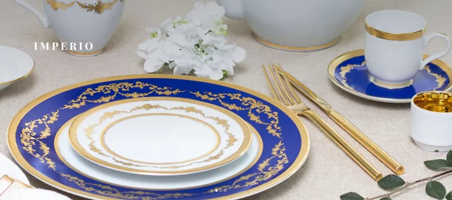obrazek 2 Stylowa kremerka porcelanowa Imperio Gold