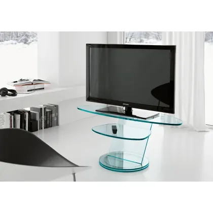 Zdjęcie Reprezentacyjny szklany obrotowy stojak pod TV - Tonelli Design