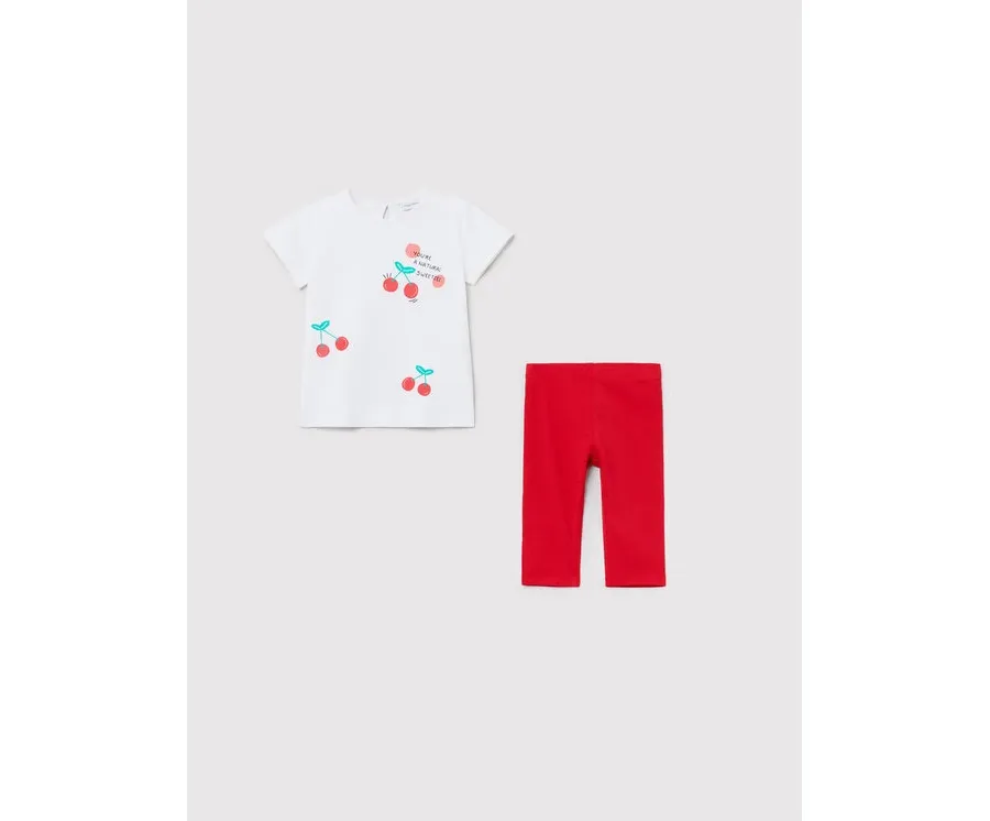 obrazek 1 OVS Komplet t-shirt i legginsy 1516121 Biały Regular Fit