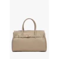 Zdjęcie Estro: Duża beżowa torebka damska z włoskiej skóry naturalnej Premium