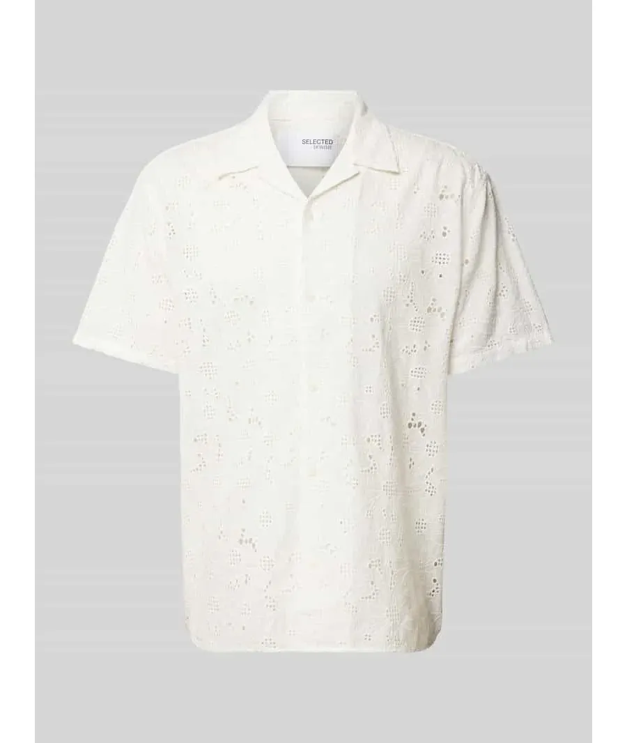 obrazek 1 Koszula casualowa z haftem angielskim model ‘JAX’