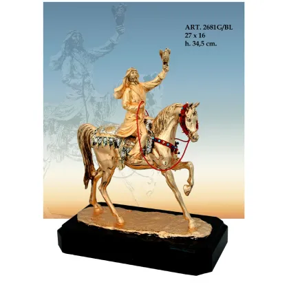 Zdjęcie Elegancka figura konia z jeźdzcem