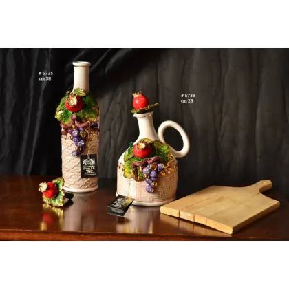Picture An unusual ceramic bottle with decorations
