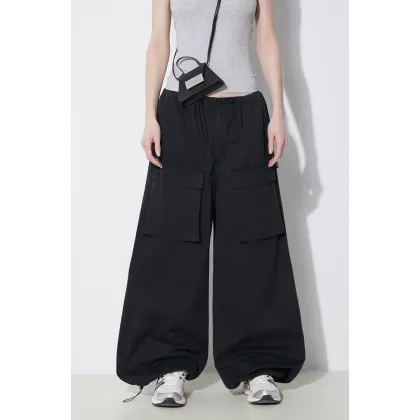 Zdjęcie MM6 Maison Margiela spodnie damskie kolor czarny szerokie high waist S52KA0478