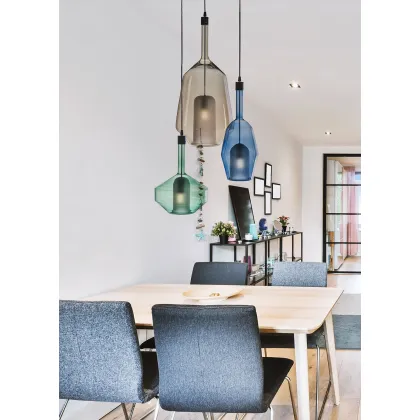 Zdjęcie Ekskluzywna lampa wisząca z trzema światłami mieszanymi szkło Murano