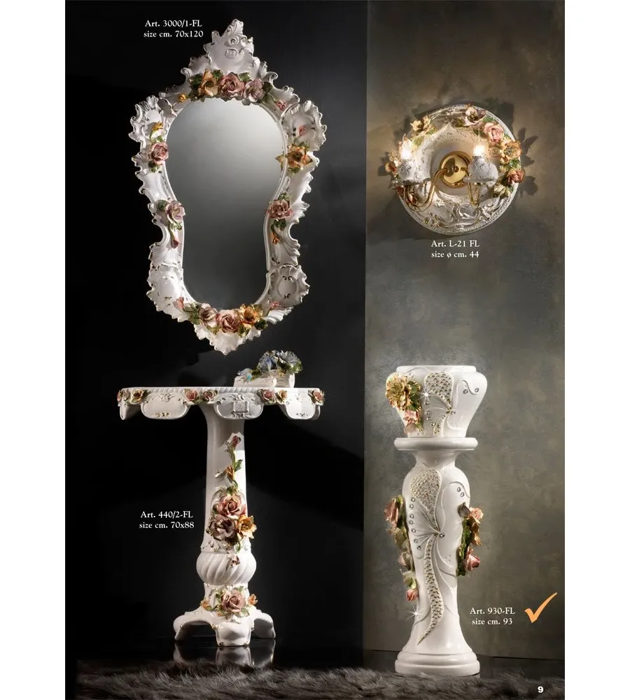 picture 1 Ceramic column decorated with crystals