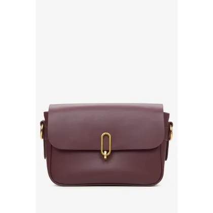 Zdjęcie Estro: Bordowa torebka damska na ramię ze skóry naturalnej