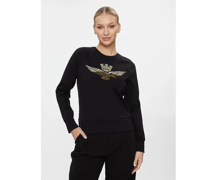 obrazek 1 Aeronautica Militare Bluza 232FE1831DF525 Czarny Regular Fit