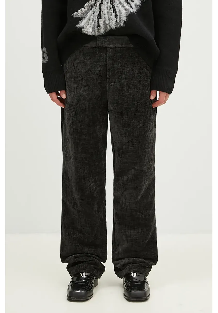 obrazek 1 Daily Paper spodnie Zuri Velvet Pants męskie kolor czarny proste 2421091