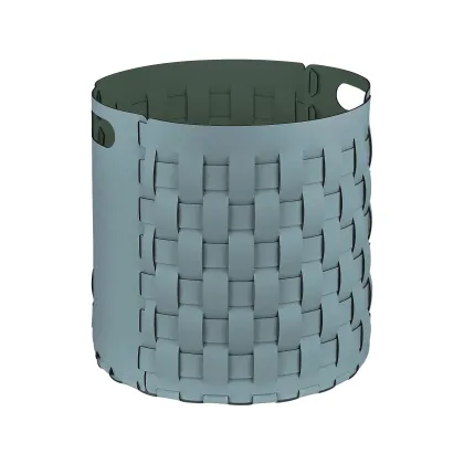 Zdjęcie Luksusowy kosz Bottega Ø40xH40 cm w kolorze jasnego pastelowego błękitu