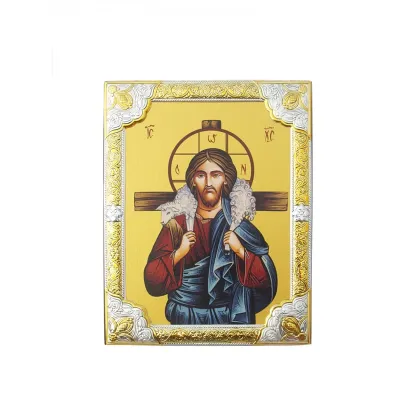 Zdjęcie Prosta śliczna ikona Chrystus Dobry Pasterz 9,2x 11,8 cm