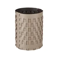Zdjęcie Piękny skórzany kosz Bottega Ø20xH25 cm w kolorze cappuccino