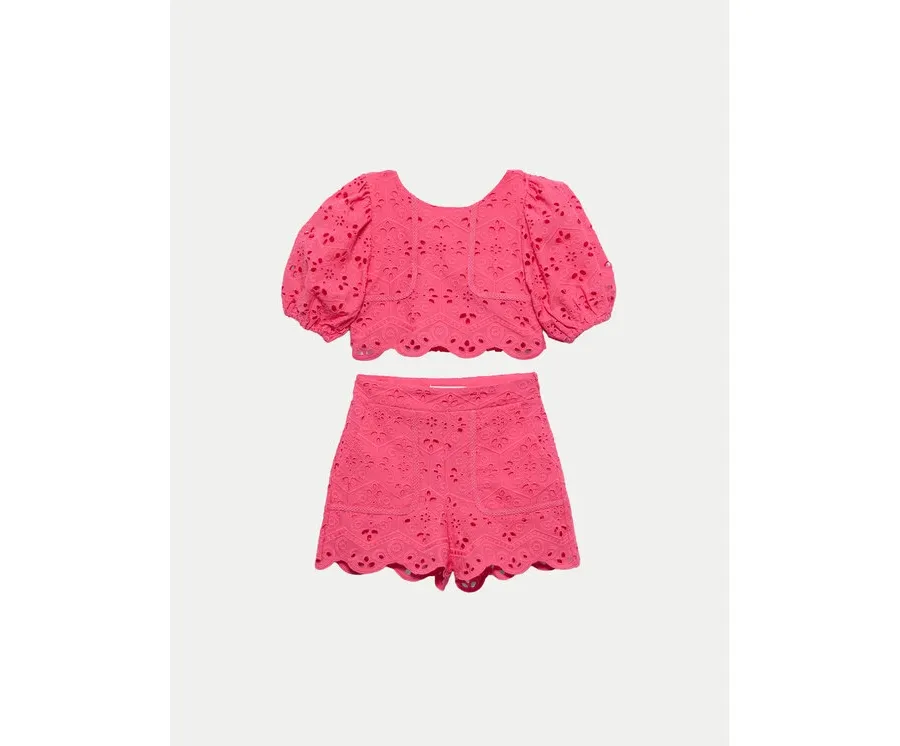 obrazek 1 Abel & Lula Komplet top i spodenki 5231 Różowy Regular Fit