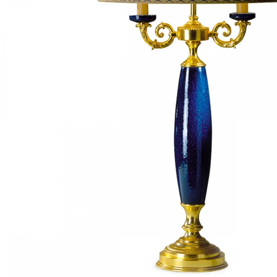 obrazek 3 Lampa stołowa z ozdobnymi elementami ceramicznymi H.82xL.33xP.43 cm