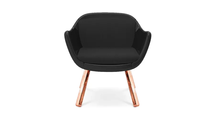 obrazek 2 Designerskie krzesło z efektowną mosiężną podstawą - Bitangra