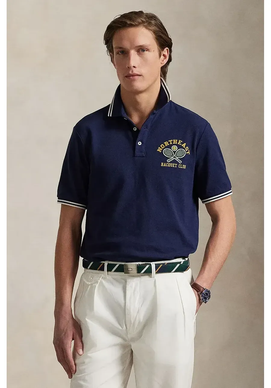 obrazek 1 Polo Ralph Lauren polo bawełniane męski kolor granatowy gładki 710964976