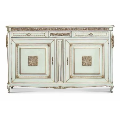 Zdjęcie Wyjątkowa antyczna włoska komoda w jasnym wykończeniu