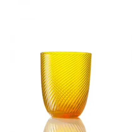 Zdjęcie Szykowna szklanka do wody w kolorze żółtym Murano