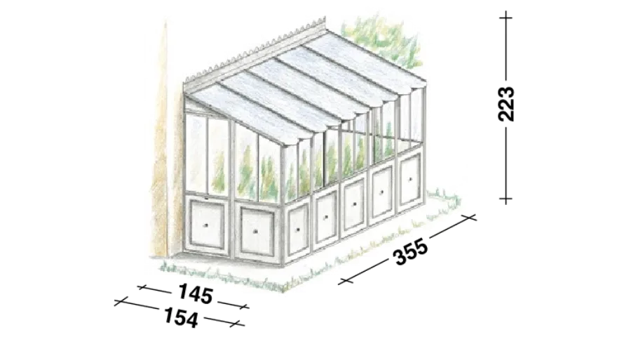 obrazek 2 Szklarnia ogrodowa Orangerie 355×223 cm przyścienna prawa