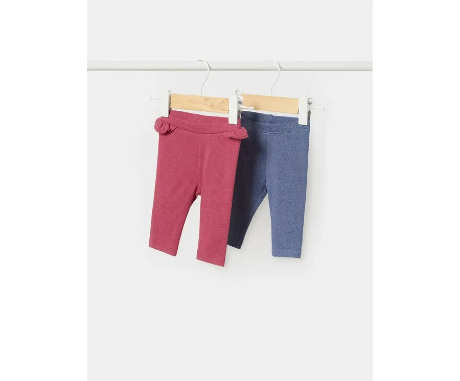 obrazek 1 Mayoral Komplet 2 par legginsów 2.755 Czerwony Regular Fit