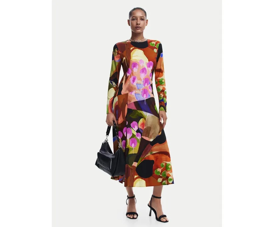 obrazek 1 Desigual Sukienka codzienna Petals Lacroix 24WWVW18 Kolorowy Regular Fit