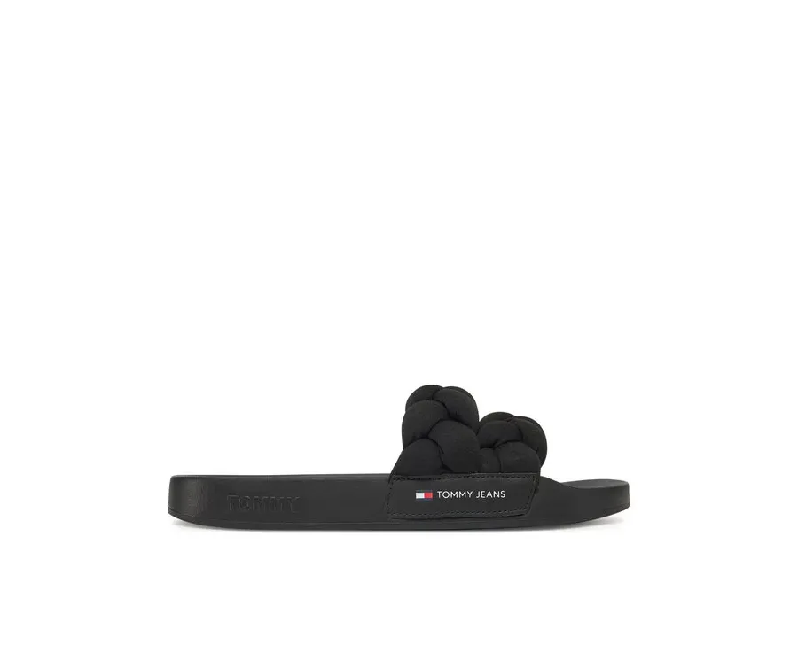 obrazek 1 Tommy Jeans Klapki Tjw Braided Slide EN0EN02764 Czarny