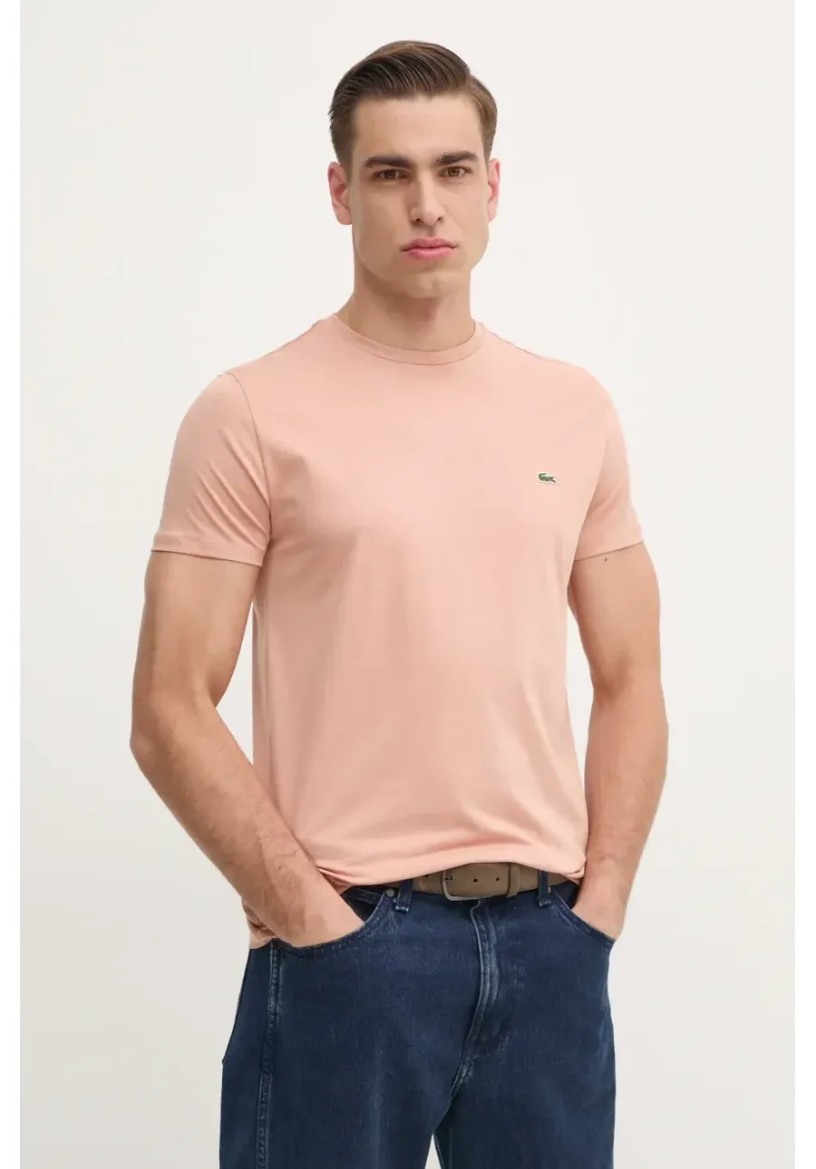 obrazek 1 Lacoste t-shirt bawełniany męski kolor pomarańczowy gładki TH6709