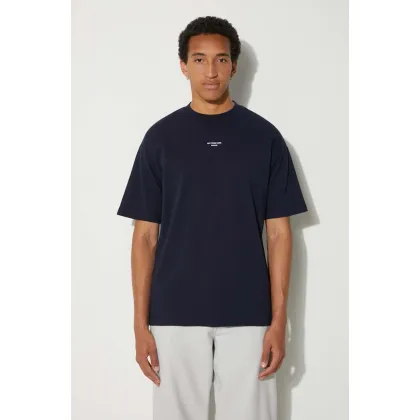 Zdjęcie Drôle de Monsieur t-shirt bawełniany Le T-Shirt Slogan Classique męski kolor granatowy z nadrukiem PERM-TS202-CO002-NY