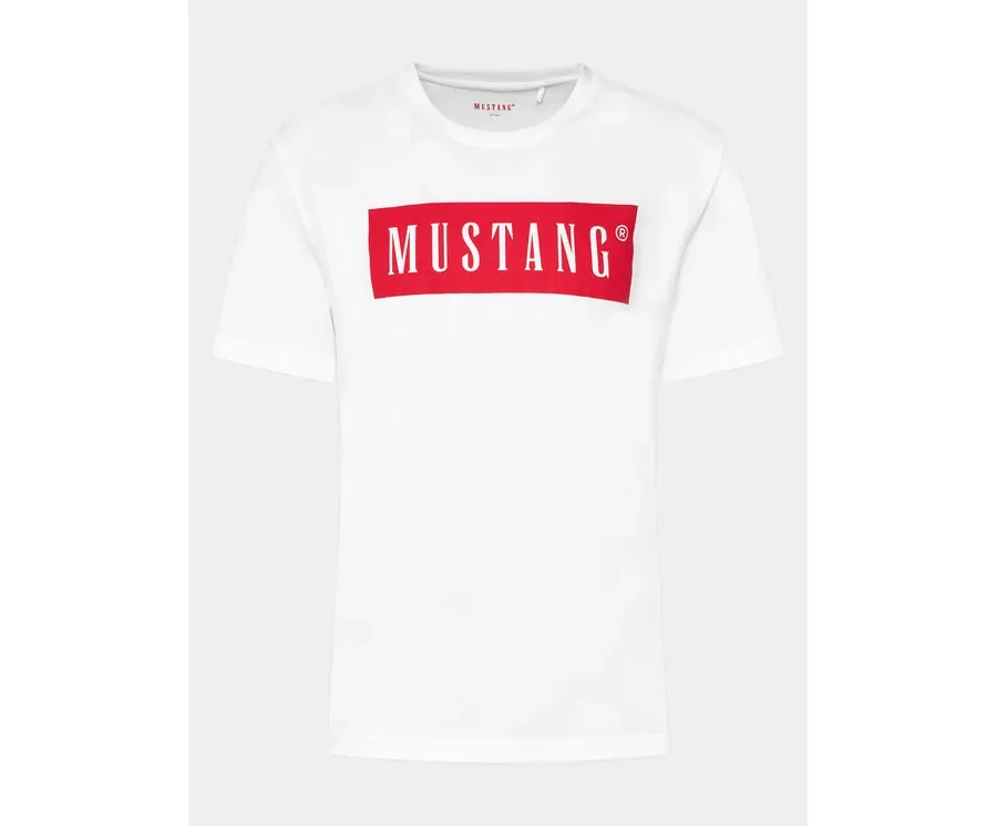 obrazek 1 Mustang T-Shirt 1014749 Biały Regular Fit