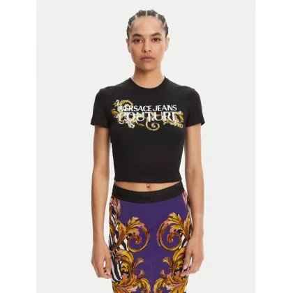 Zdjęcie Versace Jeans Couture T-Shirt 78HAHC05 Czarny Slim Fit