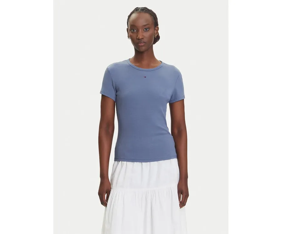 obrazek 1 Tommy Jeans T-Shirt Essential DW0DW17383 Niebieski Slim Fit