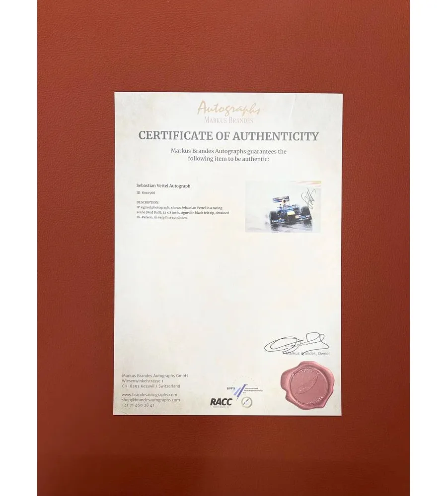 obrazek 3 Kolaż dla miłośnika motoryzacji i F1 - Sebastian Vettel / certyfikowany autograf