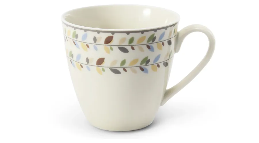 obrazek 1 Piękny kubek z porcelany zdobiony delikatnym motywem liści – wariant 2 - Leander