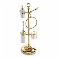 Picture Luxurious stand for towels, liquid soap, toilet paper, toilet cleaning brush and telephone – 3SC