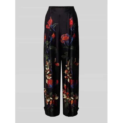 Zdjęcie Spodnie materiałowe z szeroką nogawką i zakładkami w pasie