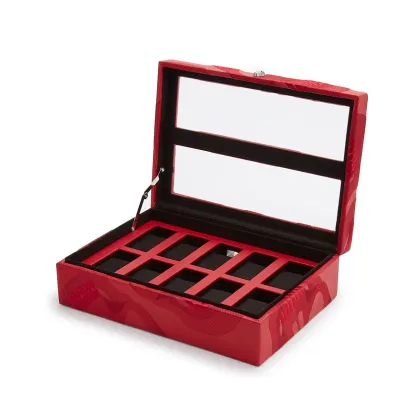 Zdjęcie Czerwone pudełko skórzane Memento Mori na 10 zegarków