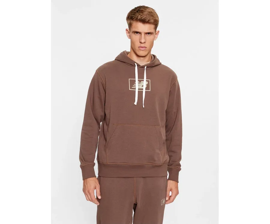 obrazek 1 New Balance Bluza NB Essentials Hoodie MT33508 Brązowy Regular Fit