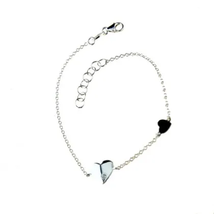 Zdjęcie Włoska kobieca bransoletka serce z cyrkonią