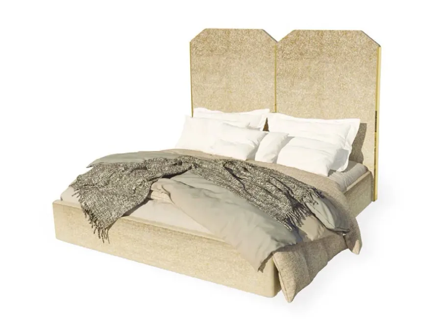 a sophisticated bed with an original partition