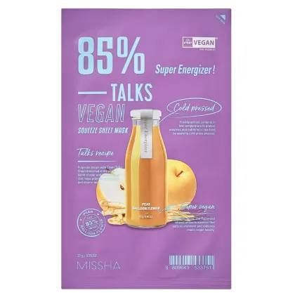 Zdjęcie Missha Talks Vegan Squeeze Maska w płachcie, Super Energizer 27 g