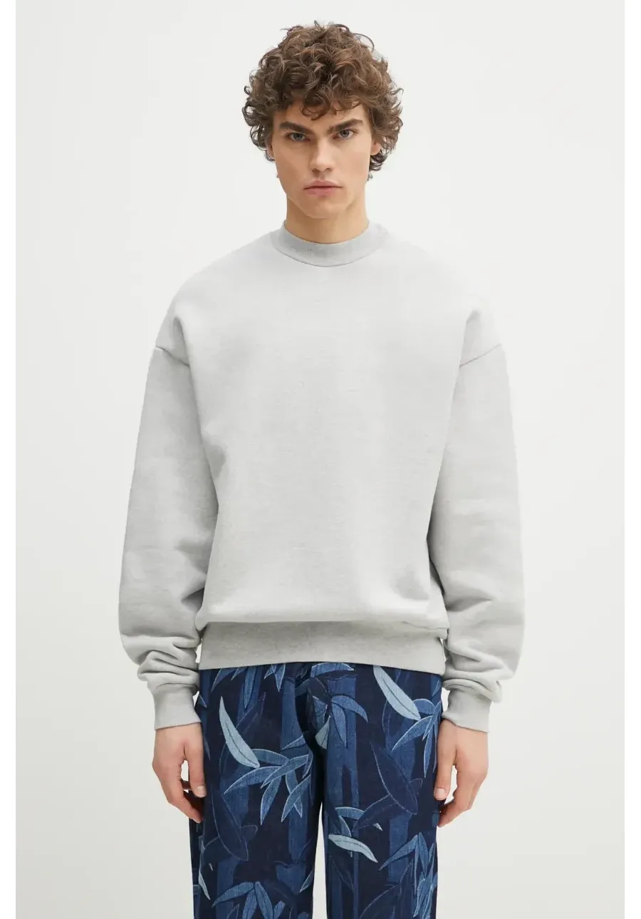 obrazek 1 MKI MIYUKI ZOKU bluza bawełniana 800 Gsm Superweight Crewneck męska kolor szary gładka 800.GSM.SUPERWEIGHT.CRE