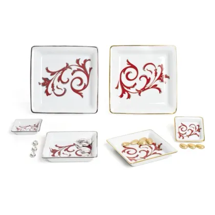 Zdjęcie Kwadratowy talerzyk ozdobny z porcelany MPM Porcellane