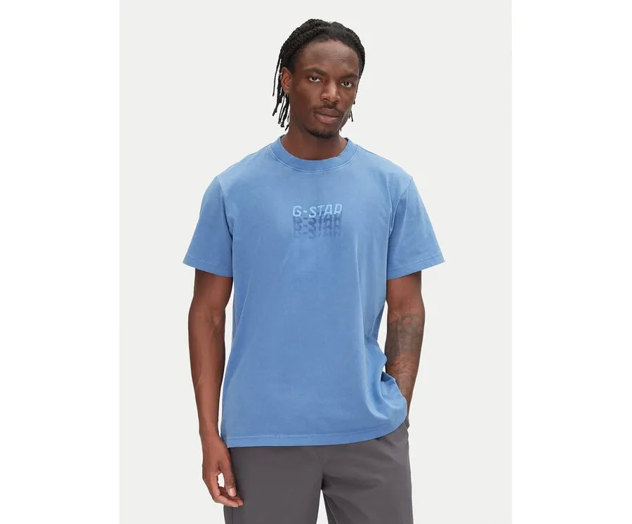 obrazek 1 G-Star Raw T-Shirt Multi Logo D26049-C756 Niebieski Loose Fit