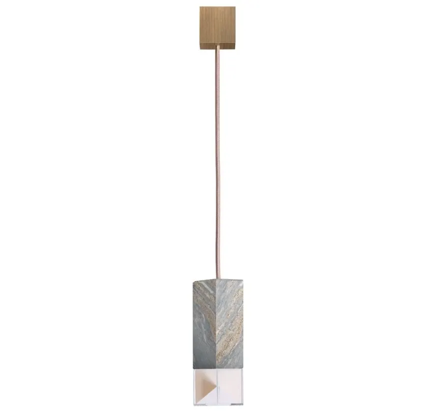 obrazek 2 Wykwintna lampa wisząca z litego marmuru Palissandro Blu Nuvolato