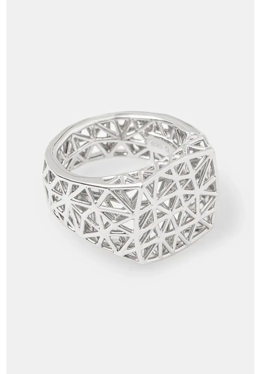 obrazek 1 Tom Wood pierścionek srebrny Mesh Ring 101198
