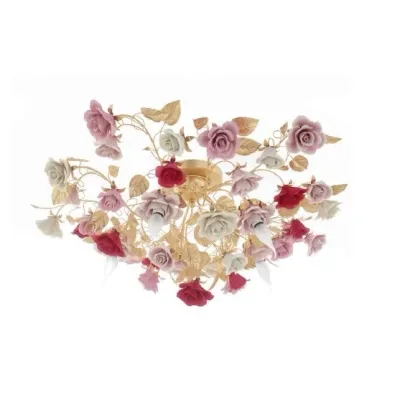 Picture Colorful porcelain, extremely floral, Italian chandelier for the living room - Napoleon