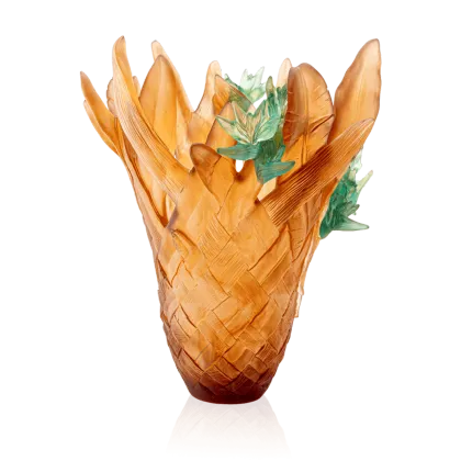 Zdjęcie Oryginalny kryształowy roślinny wazon – marka Daum